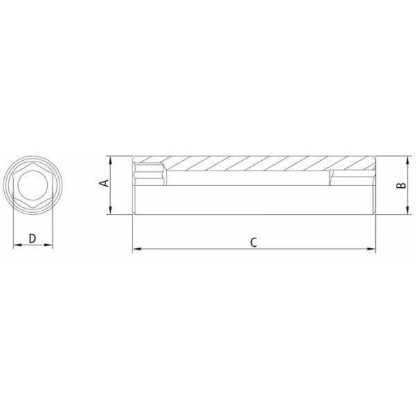 Soquete Sextavado Longo 1/4" Encaixe 1/4" Tramontina PRO - 2