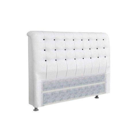 Painel de Cama Box Estofada Casal Dama Plus Courano Branco-preto - Simbal