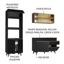 Ver imagem 4 de Armário de Cozinha Compacta 190cm Preto/rustic Reims Madesa 02