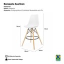 Ver imagem 7 de Kit 2 Banquetas Saarinen Preta Base Madeira Apoio de Pés Bar Bancada Bistrô Cozinha - La Mobilia