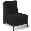 Ver imagem 1 de Poltrona Decorativa Sala Estar Living Pés Madeira Hungria L02 Couríssimo Verde Bouclê Preto