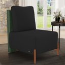 Ver imagem 7 de Poltrona Decorativa Sala Estar Living Pés Madeira Hungria L02 Couríssimo Verde Bouclê Preto