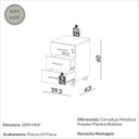 Ver imagem 3 de Gaveteiro para Escritório 3 Gavetas com Rodízios Industrial