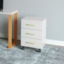 Ver imagem 1 de Gaveteiro para Escritório 3 Gavetas com Rodízios Industrial Branco/Off White