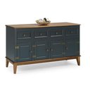 Ver imagem 1 de Balcão de Madeira Maciça 4 Portas e 4 Gavetas - Azul Petróleo