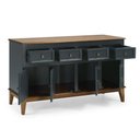 Ver imagem 2 de Balcão de Madeira Maciça 4 Portas e 4 Gavetas - Azul Petróleo