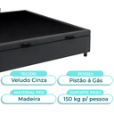 Ver imagem 2 de Cama Box Bau Viuvo Blindado Nature Cinza 128x188