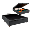 Ver imagem 1 de Cama Box Bau Viuvo Blindado Nature Cinza 128x188
