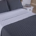 Ver imagem 4 de Cobre Leito Casal Padrão Cristal Percal 200 Fios Bordado 3 Peças - Grafite To Decorando