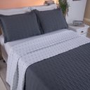 Ver imagem 3 de Cobre Leito Casal Padrão Cristal Percal 200 Fios Bordado 3 Peças - Grafite To Decorando