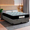 Ver imagem 5 de Cama Box Baú Queen Bipartido Sintético + Colchão Molas Ensacadas Sereneprime Sonnolux 158x198x69