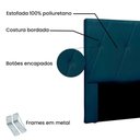 Ver imagem 3 de Cabeceira Casal 1,40m Aquilla Veludo Azul Marinho - Pallazio
