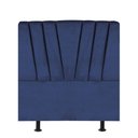 Ver imagem 1 de Cabeceira Estofada Bélgica 90cm Solteiro para Cama Colchão Box Quarto Suede Azul Marinho - Aurora