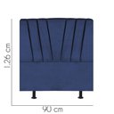 Ver imagem 2 de Cabeceira Estofada Bélgica 90cm Solteiro para Cama Colchão Box Quarto Suede Azul Marinho - Aurora