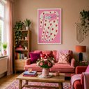 Ver imagem 5 de Quadro Canvas Gato Estilizado Pink 40X30cm Mold Branca