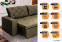 Ver imagem 4 de Sofá Cama Retrátil Reclinável 2,70m Bangkok Suede Velut Tabaco Molas no Assento - King House