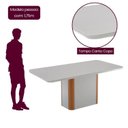 Ver imagem 6 de Conjunto Sala de Jantar Mesa Tampo MDF/Vidro 6 Cadeiras Ester Off White/Creme/Marromle