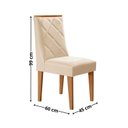 Ver imagem 4 de Conjunto Sala de Jantar Mesa Tampo MDF/Vidro 6 Cadeiras Ester Off White/Creme/Marromle