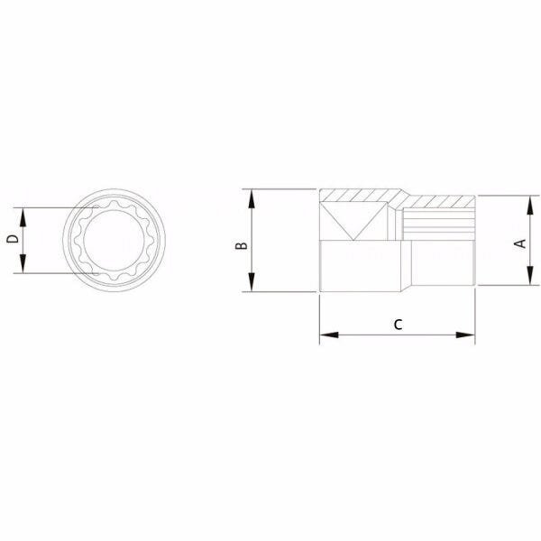 Soquete Estriado 9/32" Encaixe 1/4" Tramontina PRO - 2