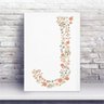 Placa MDF letra J floral - 1
