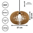 Ver imagem 3 de Luminária Teto tipo Pendente URANO MDF - Completa - Cor: Marrom