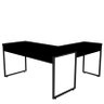 Mesa para Escritório em L Seriema Estilo Industrial Preto - Fitmobel - 1