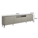 Ver imagem 2 de Rack com 4 Portas Lisas 220cm para Sala 100% Mdf Pés Metal