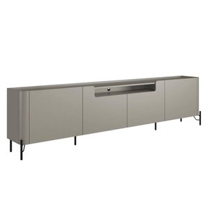 Rack com 4 Portas Lisas 220cm para Sala 100% Mdf Pés Metal