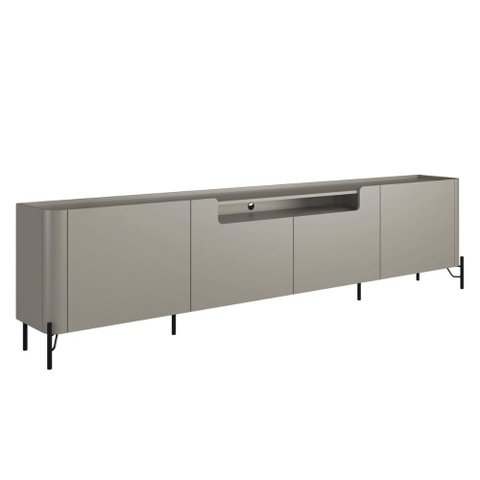 Rack com 4 Portas Lisas 220cm para Sala 100% Mdf Pés Metal
