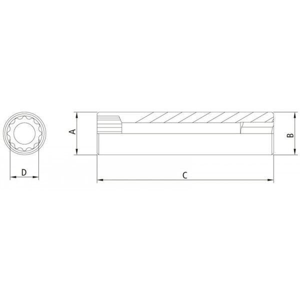 Soquete Estriado 9/32" Encaixe 1/4" Tramontina PRO - 2