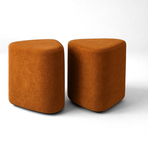 Kit 2 Puff Trevi Triangulo Moderno Decorativo para Sala Escritorio Tecido Boucle