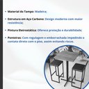 Ver imagem 3 de Conjunto Mesa Alta Bar Bistrô Quadrada 2 Banquetas Confort Pinus Industrial Black Don Castro Decor I