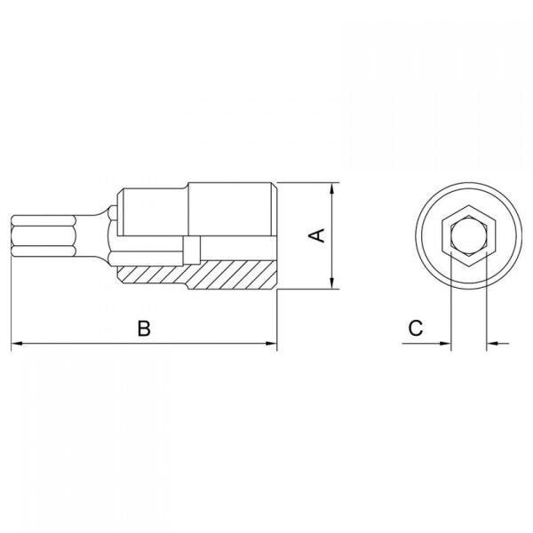 Soquete Ponta Hexagonal 3mm Encaixe 3/8" Tramontina PRO - 2