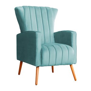 Poltrona Decorativa Melinda Pés Palito Tecido Veludo Várias Cores - Qlare Estofados - Veludo Turques