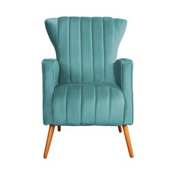 Poltrona Decorativa Melinda Pés Palito Tecido Veludo Várias Cores - Qlare Estofados - Veludo Turques - 4