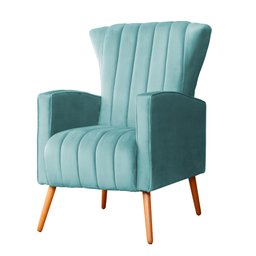 Poltrona Decorativa Melinda Pés Palito Tecido Veludo Várias Cores - Qlare Estofados - Veludo Turques - 5