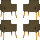 Ver imagem 1 de Kit 4 Poltrona para Sala Recepção Consultório Cadeira Nina Suede Cores Pés Palito