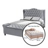 Conjunto Para Cama Box King 195 cm Cabeceira Com Recamier Baú Divã Dubai Várias Cores LH Móveis Conj - 4