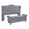 Conjunto Para Cama Box King 195 cm Cabeceira Com Recamier Baú Divã Dubai Várias Cores LH Móveis Conj - 10