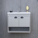 Ver imagem 2 de Gabinete Armário para Banheiro 60cm Mdf com Cuba - Crotone Lineo