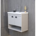 Ver imagem 4 de Gabinete Armário para Banheiro 60cm Mdf com Cuba - Crotone Lineo