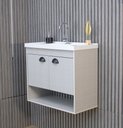 Ver imagem 4 de Gabinete Armário para Banheiro 60cm Mdf com Cuba - Crotone Lineo