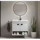 Ver imagem 1 de Gabinete Armário para Banheiro 60cm Mdf com Cuba - Crotone Lineo