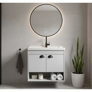 Gabinete Armário para Banheiro 60cm Mdf com Cuba - Crotone Lineo