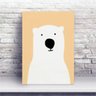 Placa MDF urso polar branco e coral - 1