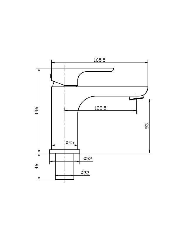 Torneira Misturador Monocomando Cromado Redondo Para Banheiro M0105 Harmony Misturador Baixo M0105 - 4