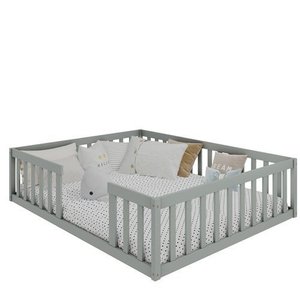 Cama Queen Montessoriane com Grade Cinza