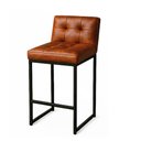 Ver imagem 4 de Banqueta Cozinha Alta com Encosto Industrial Preto Lirina Pu C05 - D’Rossi