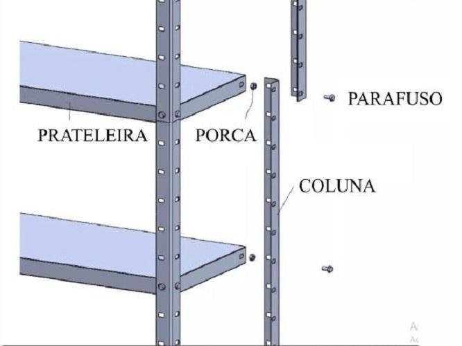 Prateleira em Aço 90 Cm de Largura - 5 Bandejas-linha Leve - 2