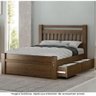 Cama Casal em Madeira Maciça 2 Gavetas 1,60 Orleans Castanho - 1